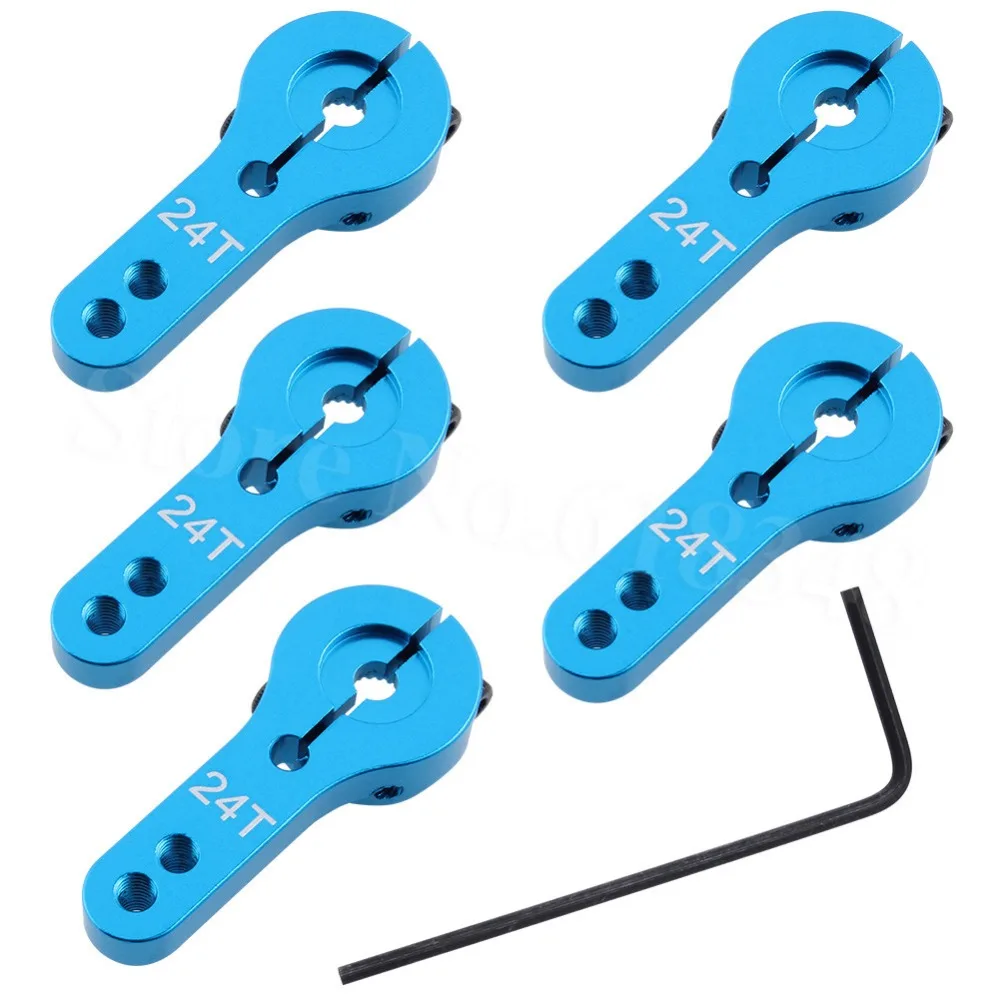 

5 шт./лот, металлический алюминиевый сервопривод 24T M3 threds для Hitec Servo Motors, рулевое управление, RC, запчасти для автомобиля