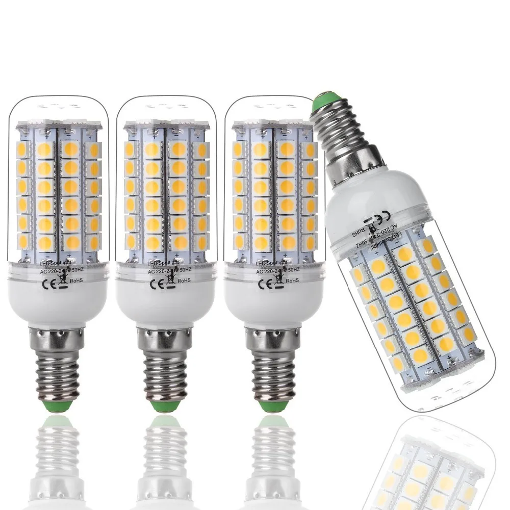 10 x E14 Bombilla Lampara Foco 69 светодиодный 5050 SMD 9 W 6500 K AC220V Luz Blanco