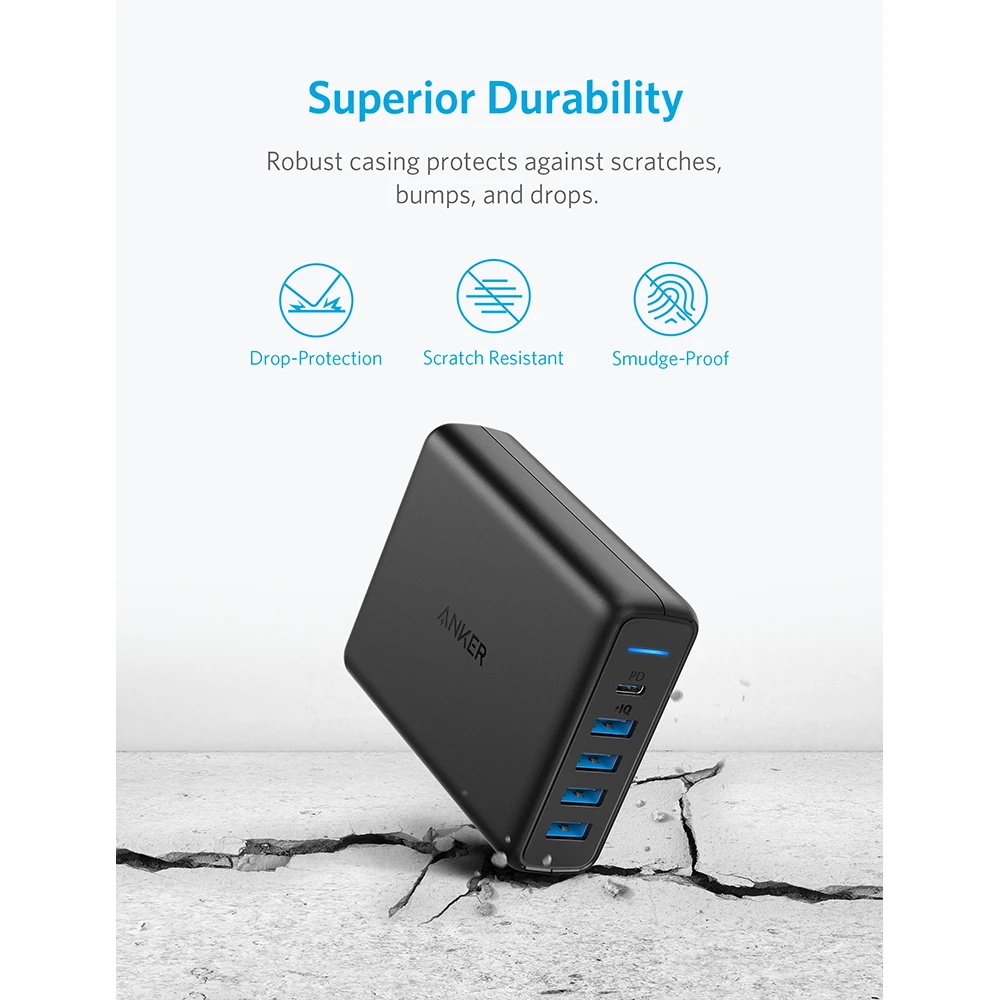 Зарядное устройство Anker A2056 5 портов цвет: белый/ черный|Зарядные устройства для
