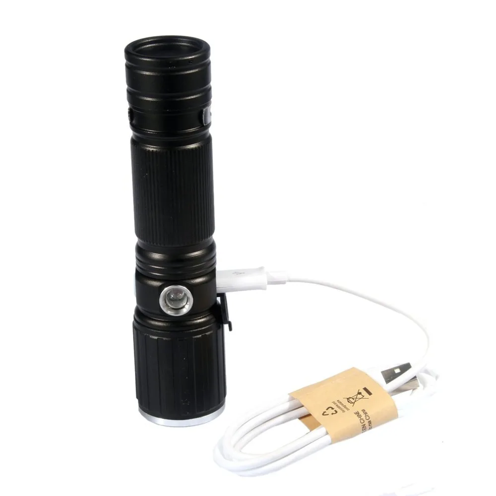 E529 super bright white red side light three-mode aluminum flashlight (with USB cable without battery) | Освещение