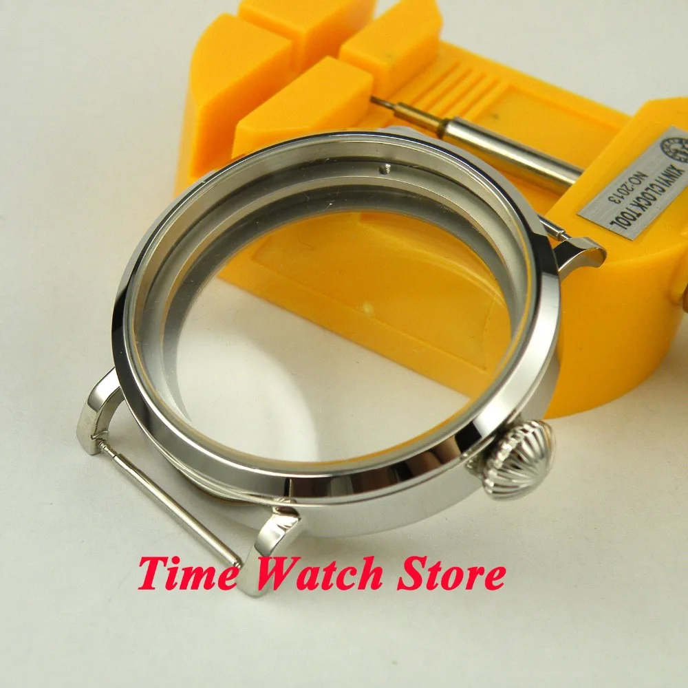 

Parnis 46mm Fit 6497 6498 movement screw back polished stainless steel Watch Case C05