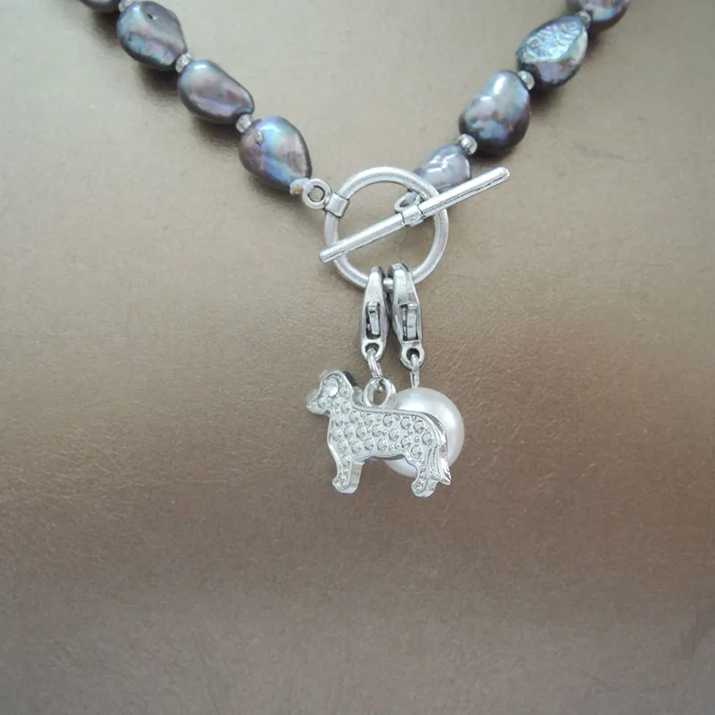 horse pendant Натуральное ожерелье из пресноводного жемчуга, длинная жемчужина в стиле барокко 7-9 мм. Двойное сердце. Подвеска в виде ангела, совы, лошади, сердце I love you - Окраска металла: horse pendant
