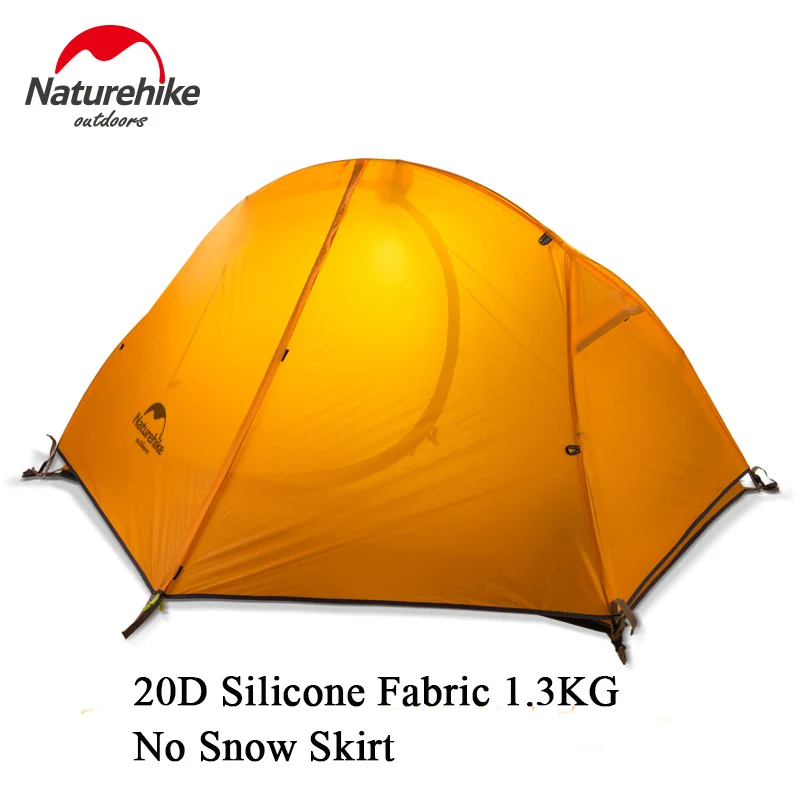 Orange 20D Silicone Naturehike уличная палатка с ковриком для кемпинга 1 человек 20D силиконовая ткань 4 сезона Сверхлегкая двухслойная палатка 1,3 кг 1,5 кг - Цвет: Orange 20D Silicone