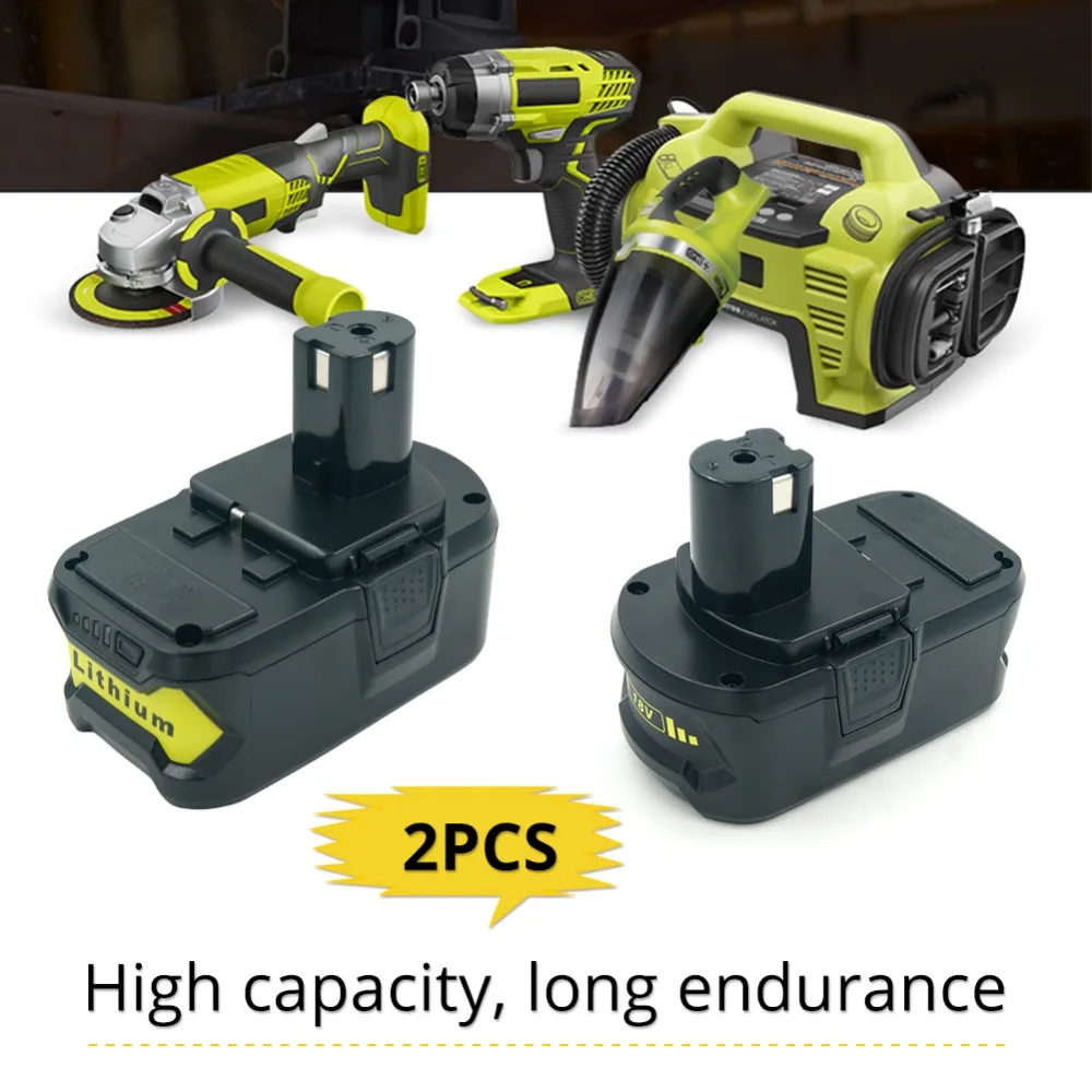 2 шт. RB18L50 5000 мА/ч, литий 18V Замена Перезаряжаемые батарея для Ryobi Мощность инструмент P102 P103 P104 P105 P106 P107 P108 P109
