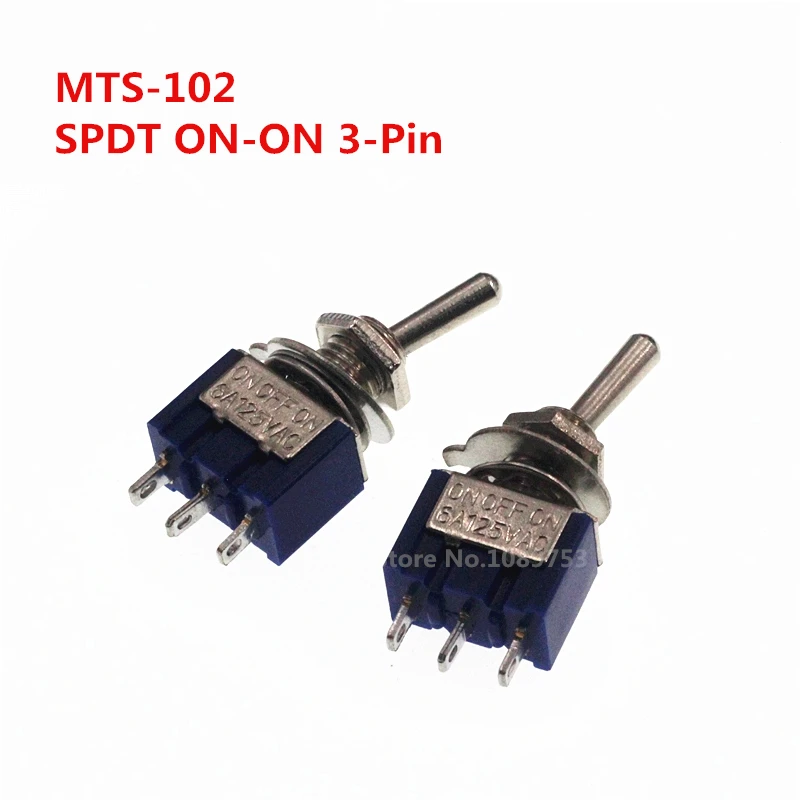 

10 шт. мини MTS-102 3-контактный G107 SPDT ON-ON 6A 125V 3A250VAC тумблеры