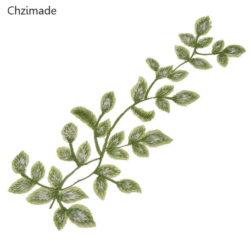 Chzimade, 2 шт./лот, 29X12 см, Зеленый лист, Венеция, кружево, вышитый патч, для шитья, нашивки, аппликация для свадебного платья, товары для рукоделия