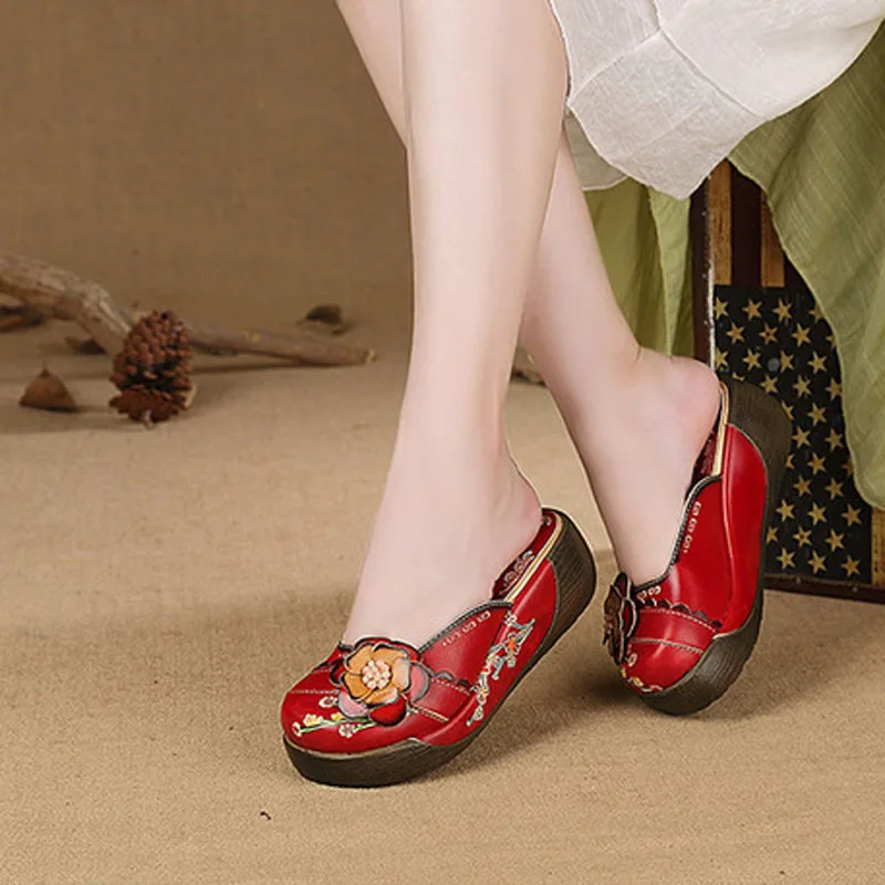 2019 летние новые кожаные яловой кожи на толстой подошве плоские сандалии