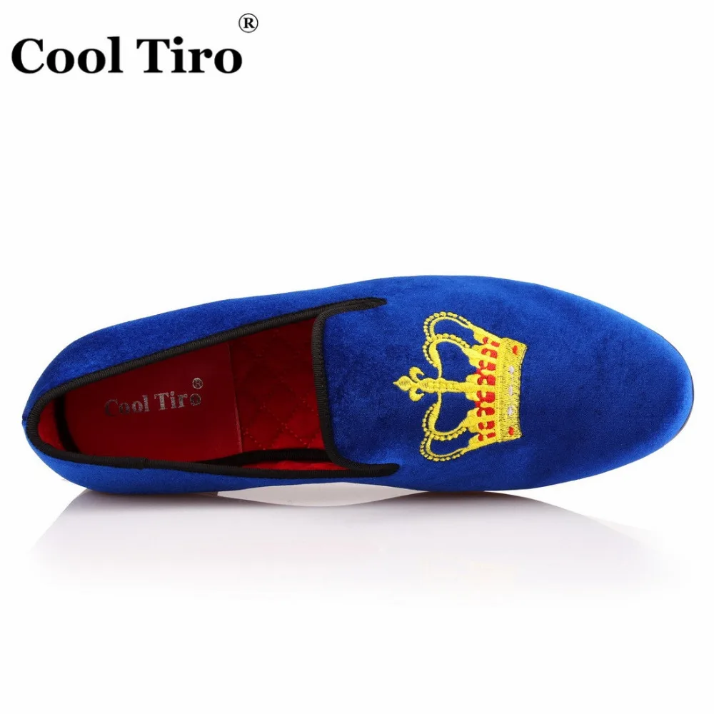 COOL TIRO/синие/белые/фиолетовые бархатные мужские лоферы на плоской подошве