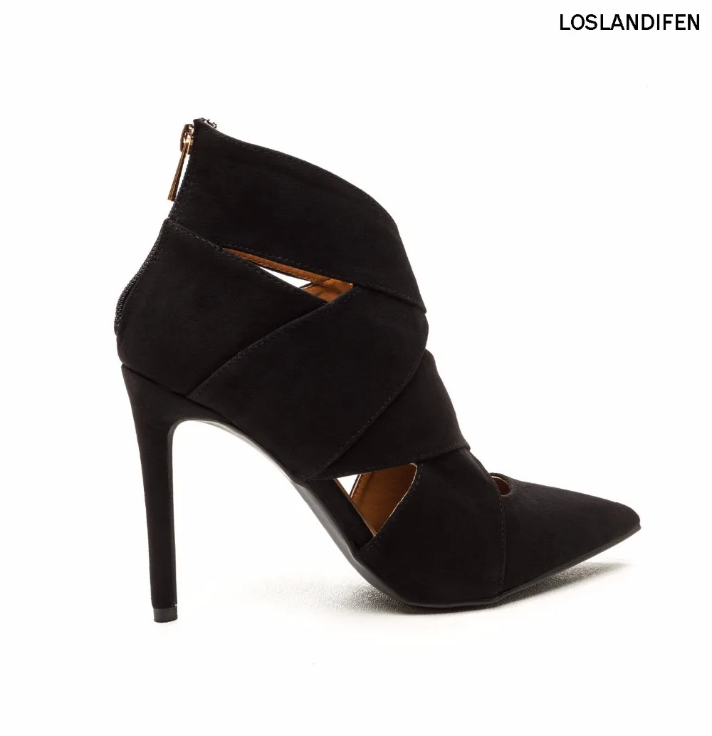 Новинка 2018 года стильные женские модные туфли с острым носком замшевые вырезами