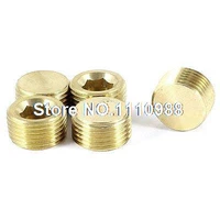 5 x chrome plated brass air pipe fittings 38pt male thread hex socket plug cap