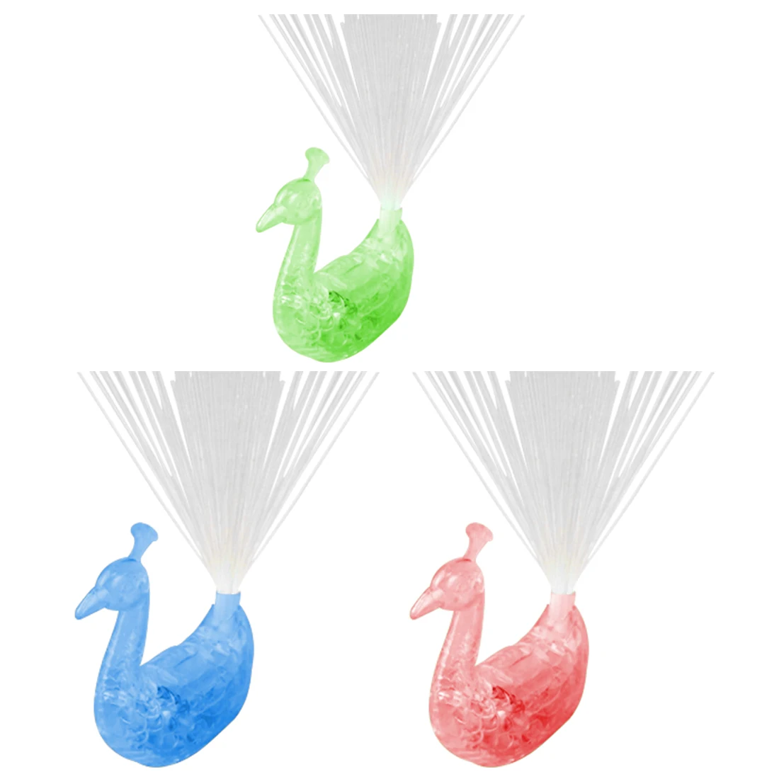 Цвет Фул светодиодный светильник вверх/вниз кольца лампа в виде павлина на палец