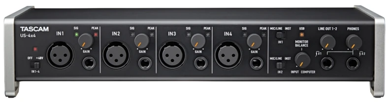 Tascam US-4x4 US4x4 4-in/4-out USB аудио/MIDI интерфейс Компьютер караоке звуковая карта студийная запись звуковая карта с микрофонными предусилителями