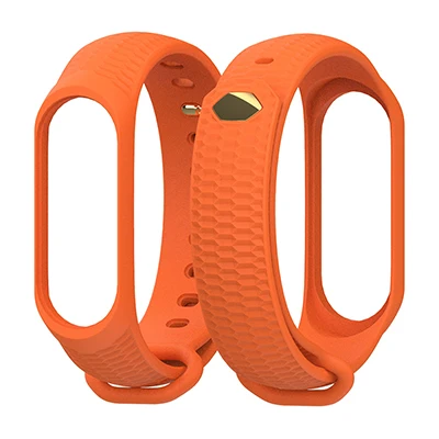 orange Спортивный силиконовый ремешок mi jobs с бриллиантовой пряжкой и сотами для Xiao mi Band 4 3, умный браслет, браслет mi band 4 3, аксессуары - Цвет: orange