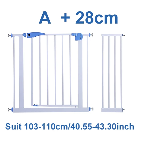 Gate with 28cm Детские безопасные двери ворота ПЭТ забор лестничная дверь подходит для нескольких ширины высокопрочные железные ворота для защиты детей - Цвет: Gate with 28cm