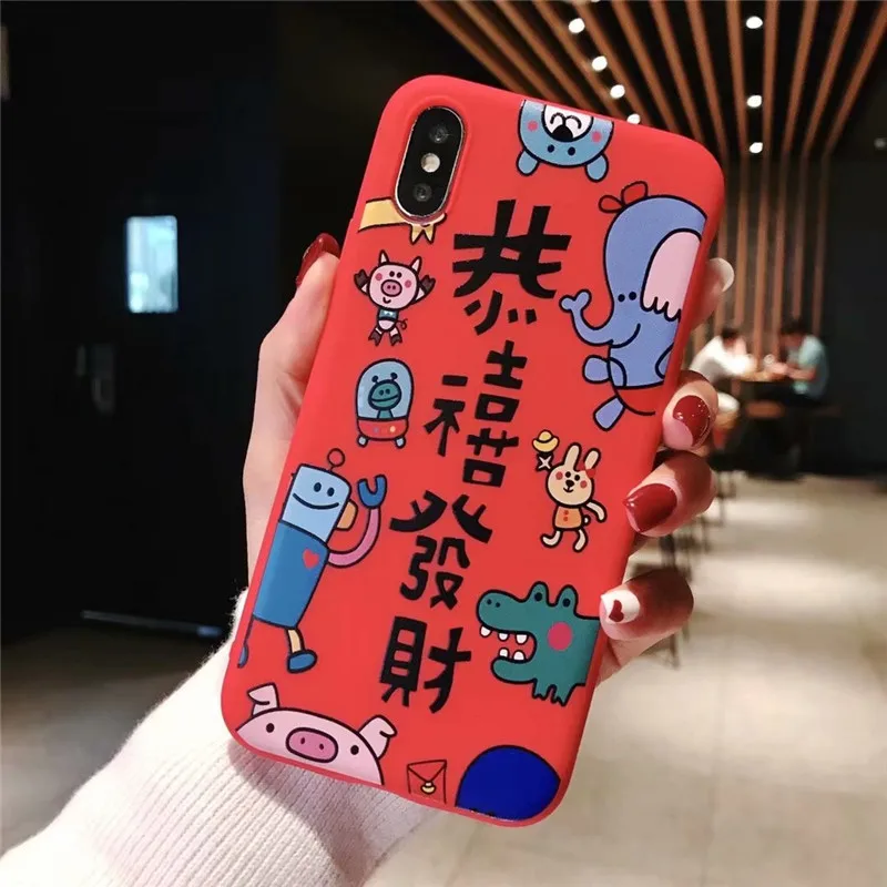 2019 новый год подарок животных красный слитки чехол задняя крышка для apple iphone 6 lcd