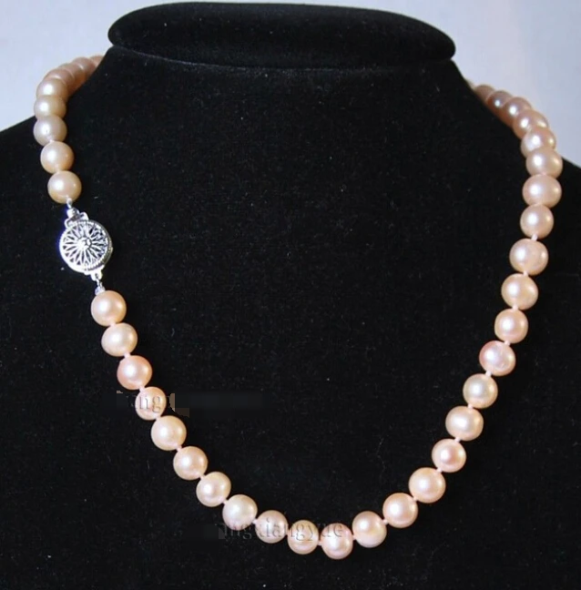 Женское Ожерелье с искусственным жемчугом Akoya розовое ожерелье натуральным 8-9 мм