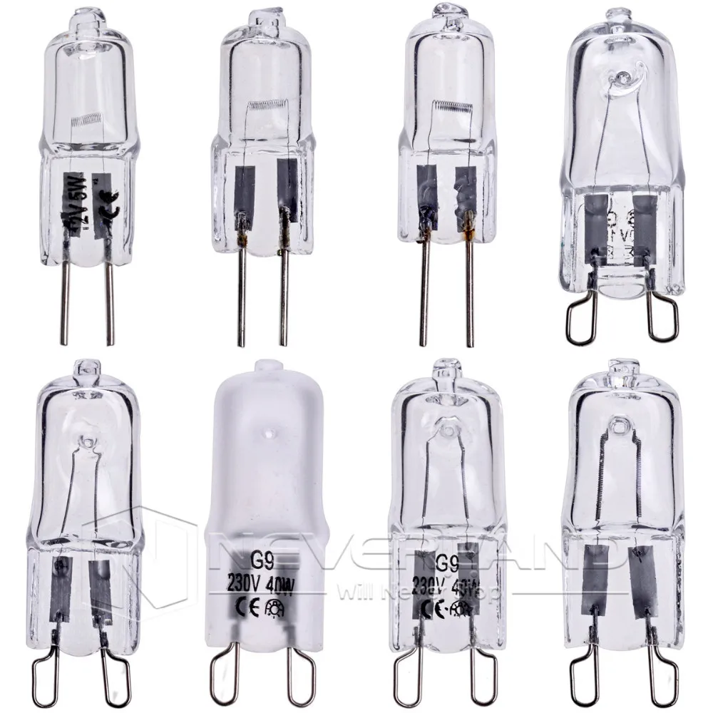10 шт 12V G4/220-240 V G9 5/10/18/20/25/40/50 Вт галогенная капсулы светильник лампа высокой яркости теплый белый Свадебная вечеринка украшения