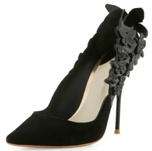 Ручная работа украшение бабочки острый носок высокий каблук женские туфли