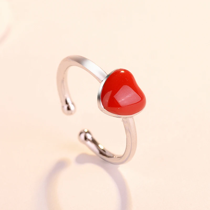 

Wholesale 12pcs Tiny Love Red Heart Ring Simple Style Resin Rings Resizable Rings for Women Girls Fashion Jewelry Gifts