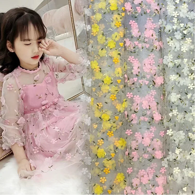 Красивая розовая кружевная пряжа вышивка фабричная распродажа многоцветная 3D