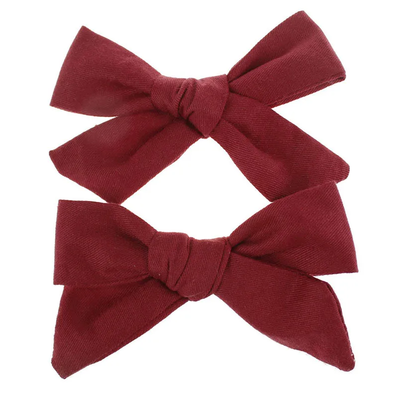 

New Lovely Baby Girls Print Flower Bohemian Style Bow BB Hair Clips Headwear Children Cute Cotton Hairpins Hair Accessories