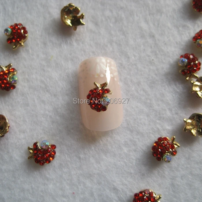 10 шт. металлические подвески в виде яблока|charms nail art|nail artrhinestones gold |