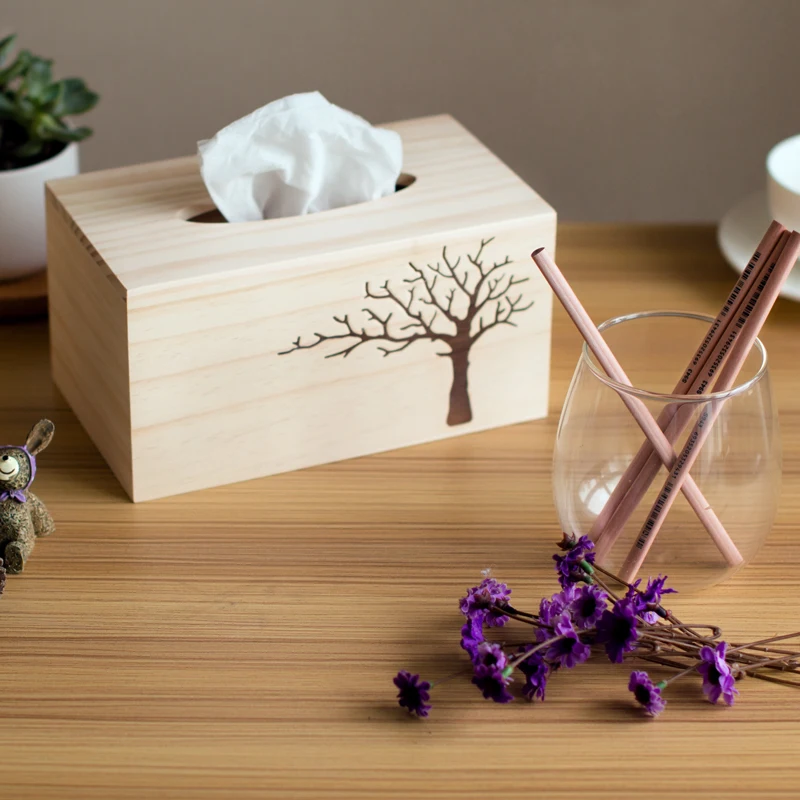

wooden crafts household decoration take carton tissue boxes
