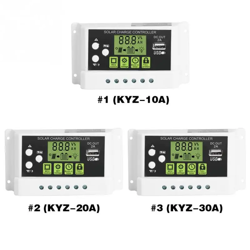 ШИМ Интеллектуальный Регулятор солнечного заряда ЖК дисплей USB выход 12 В 24 в 10/20/30a