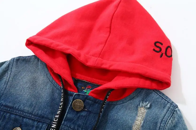 Boy Jacket coats for Kids Jeans Outerwear children Denim clothing boy hooded jackets spring autumn Boys Clothes 2-7 Years |