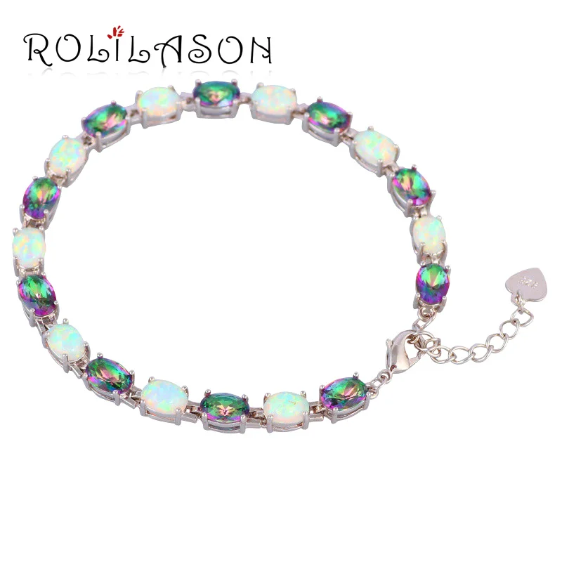 Драгоценные Мистик циркон белый опал Серебро штамп рождественские подарки