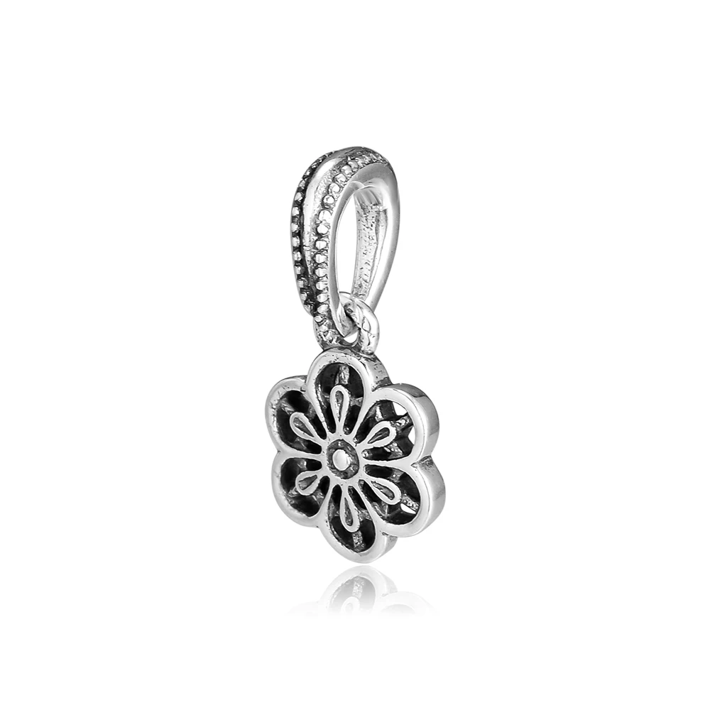 CKK Fit Pandora Браслеты Цветочные ромашки кружева амулеты 925 стерлингового серебра Шарм бусины для бусина для изготовления украшений