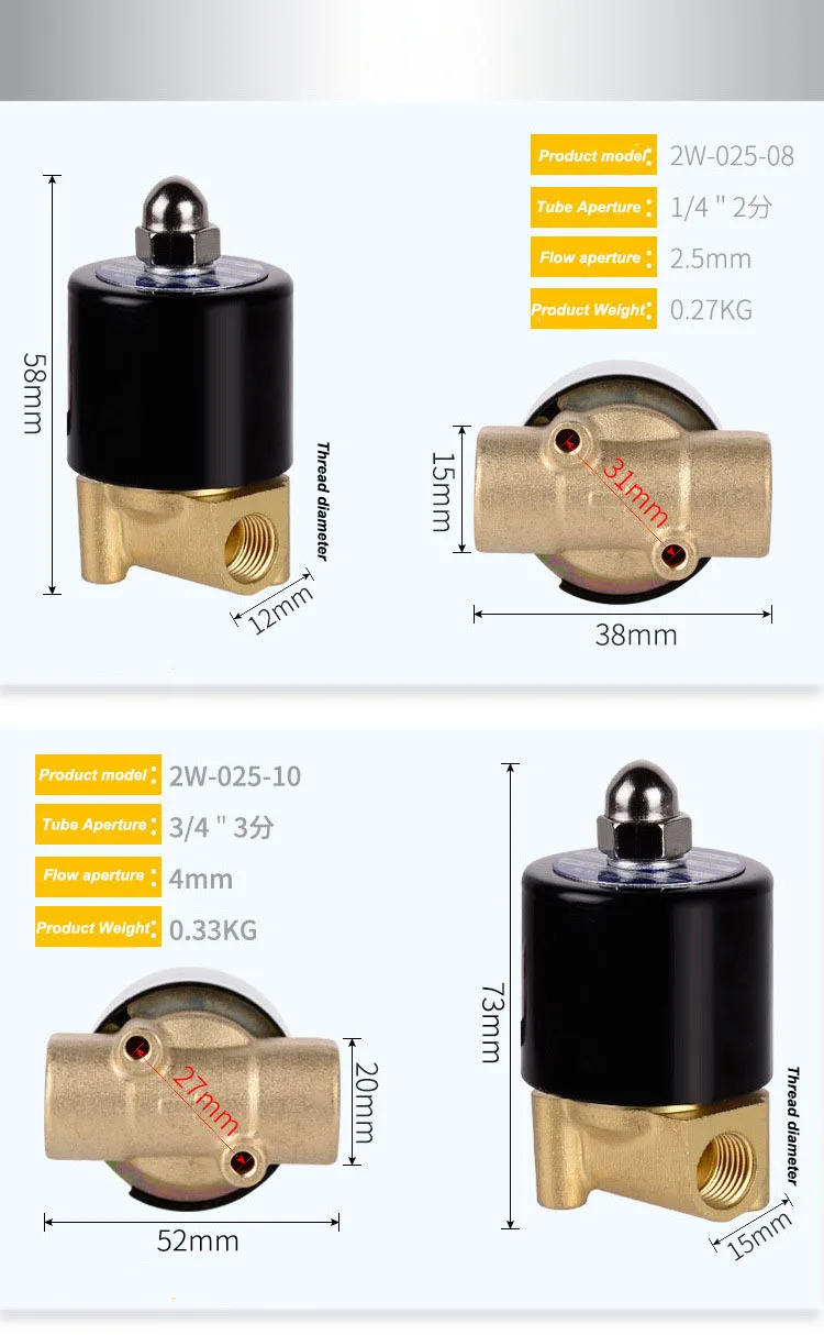Нормально открытый 1/" 3/4" " DN15 DN20 DN25 AC220V DC12V 24 В Электрический электромагнитный пневматический клапан для воды, масла, воздуха, Газа Нет