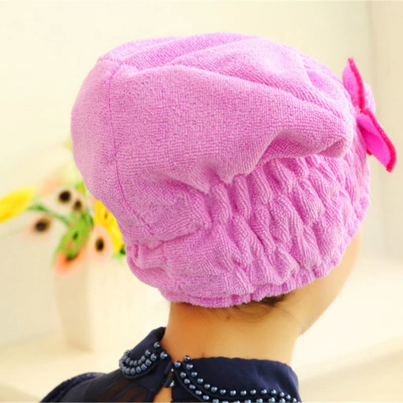 1PC Towels Bathroom Hair Shower Cap Womens Girls Magic Drying Hat felt Salon Quick Dry Bath Microfiber Fabric | Дом и сад