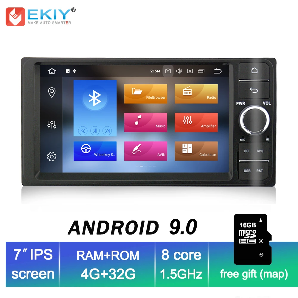 EKIY 7 ''IPS 2 Din Android 9 0 Автомобильный GPS мультимедийный плеер универсальный для Toyota