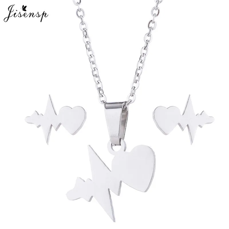 Jisensp подвеска в форме сердца из нержавеющей стали Ожерелье Bijoux Femme Модный женский