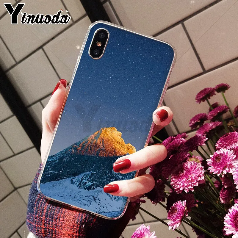 Yinuoda горный пик DIY печать рисунок чехол для телефона iPhone X XS MAX 6 6S 7 7plus 8 8Plus 5 5S XR |