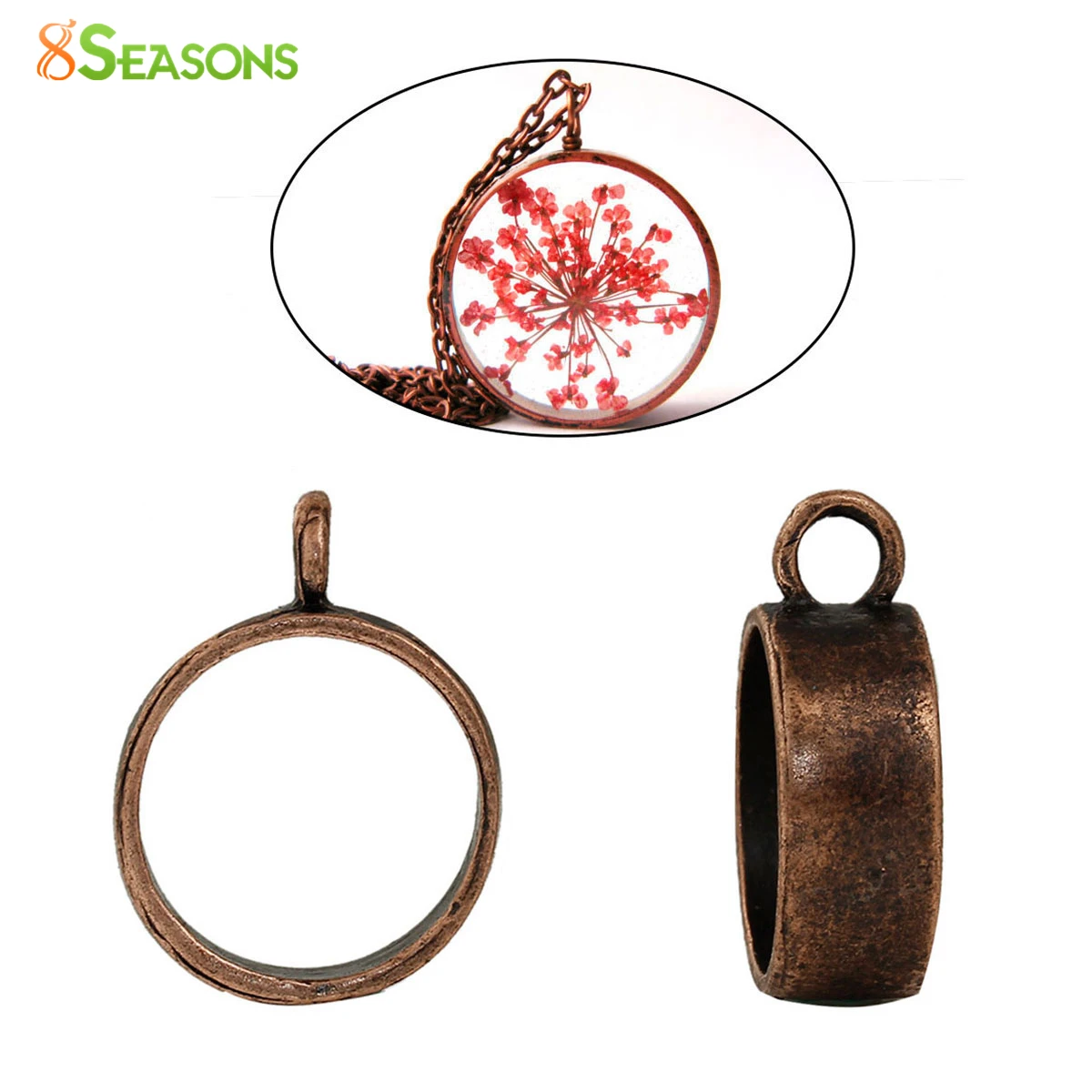 8 сезонов цинковый сплав с открытой спиной ободок подвески для смолы круглая