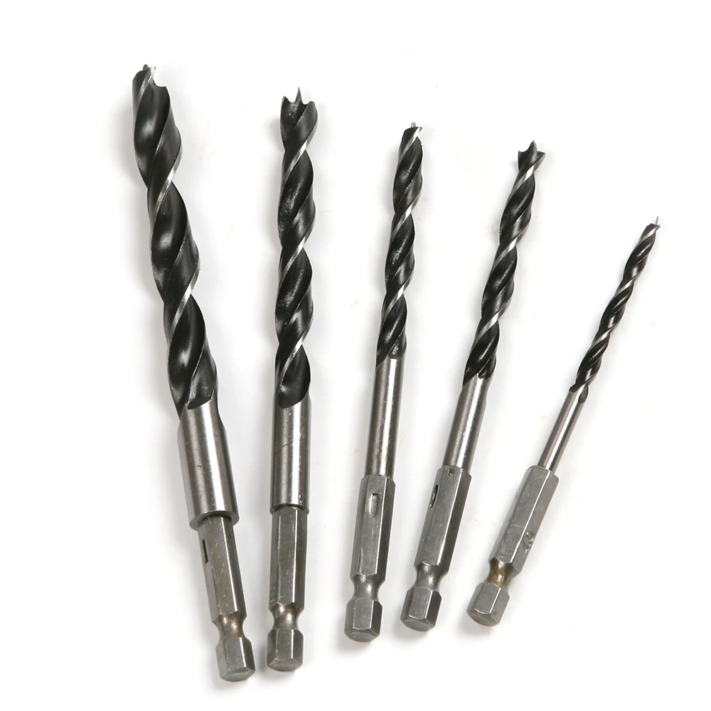 

5PCS Drill Wood Dowel Twist Drill Bits 1/4" Hex Shank 4mm 5mm 6mm 8mm 10mm