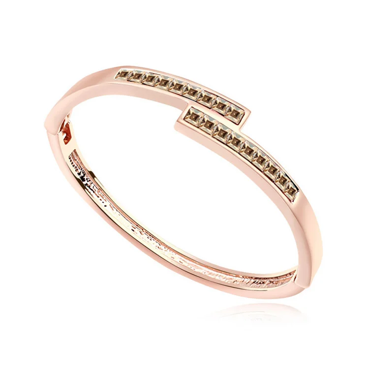 

Luxury Brand Gold Bracelet Pulseras Women Colorful Crystals from Swarovski Bangles Bijoux Finerose Gold Charm Jewelry