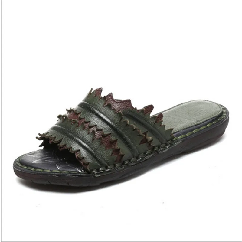 Винтажные 2017 г. Летние женские сандалии ретро ветер с натуральным лицевым