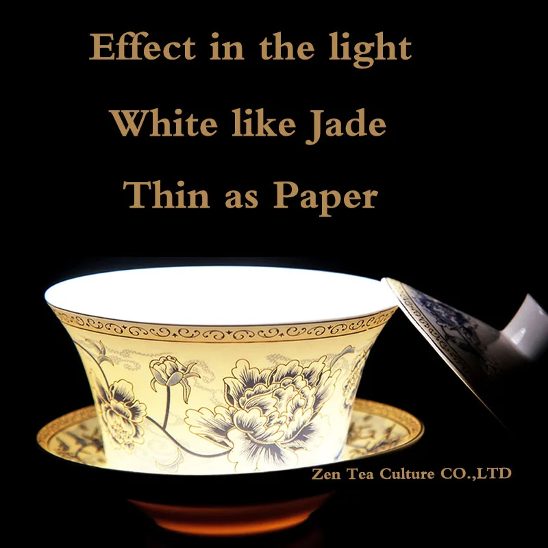 Китайский фарфоровый чайный набор Gaiwan синий и белый керамический Tureen