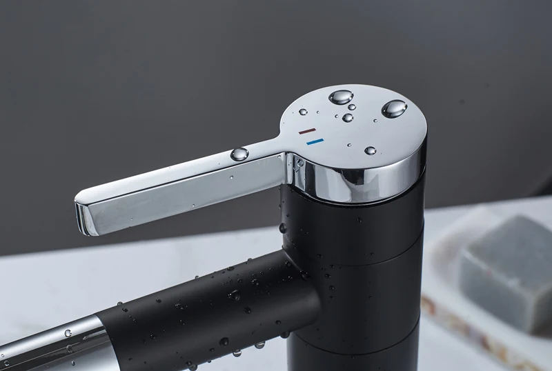 High White Painting Basin Taps Bathrooms Crane Torneira with Aerator 360 Free Rotation Single Lever Hot Cold Water Tap