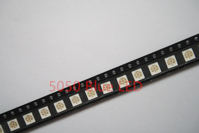 50 шт. светодиод 5050 Синий smd/smt PLCC 6 3 чипы ультра яркие светодиоды высокого качества