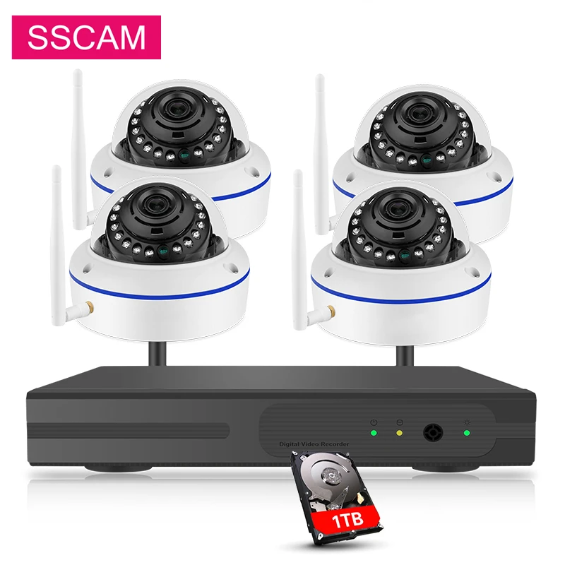 720P 1080P Full HD 4CH Wifi NVR комплект домашней безопасности купол Vandalproof P2P Удаленный