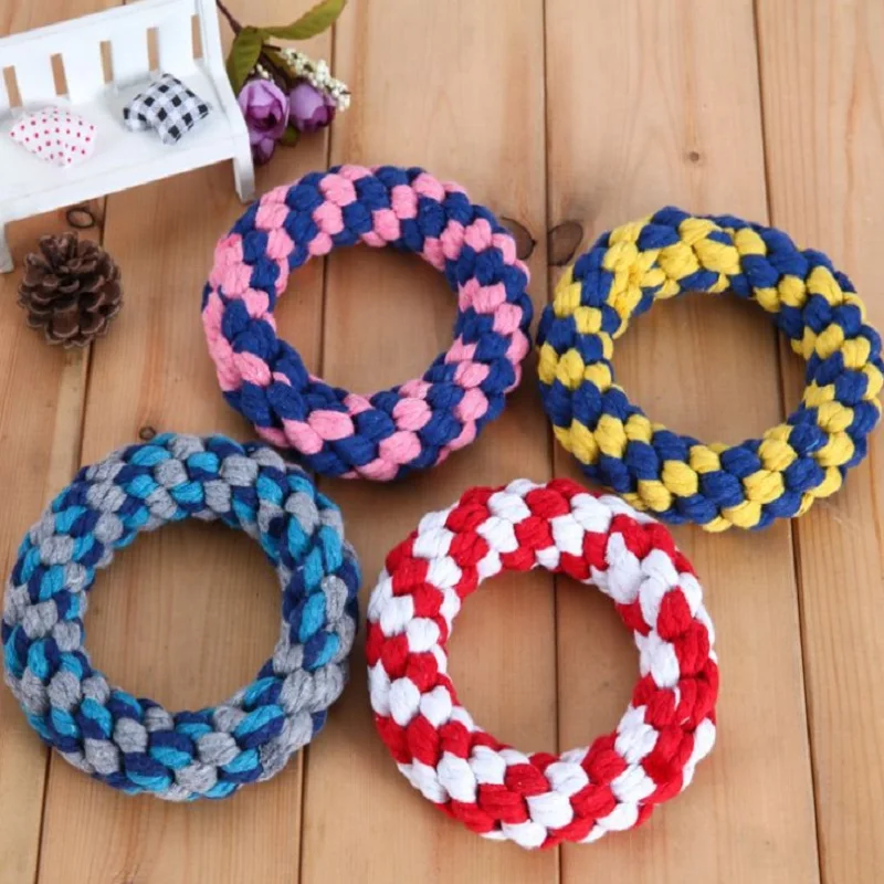 1pc Radom Lifebuoy Игрушка для жевания собаки, сизаль, плетение из веревки, спасательный круг, игрушка для домашних животных, щенок, прорезыватель, интерактивная игра, погремушка, молярная чистка зубов, обучающие игрушки - Цвет: 1pc Radom Lifebuoy