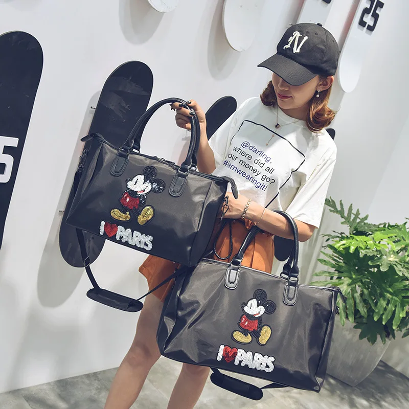 Hot Sale Designer Metal Sequins Mickey Gym Fitness Sports Bag Shoulder Crossbody Female Tote Handbag Travel Duffle Bolsa|bolsa designer|bolsas