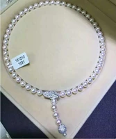 stunning 9 10mm aaa natural south sea white pearl necklace 24inch silver