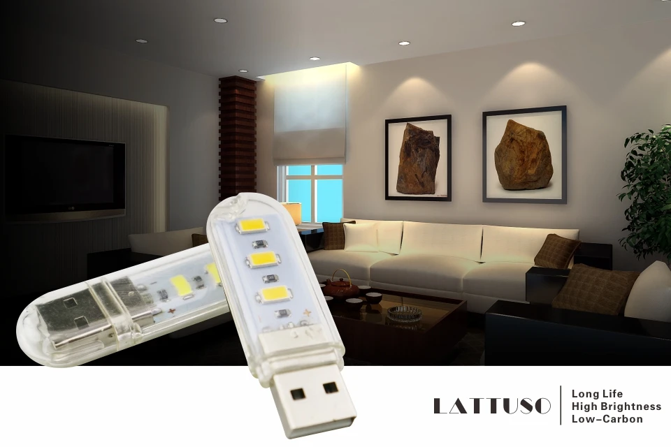 LATTUSO мини аварийная атмосфера USB светодиодный Ночной светильник 3 светодиода книжный светильник s 5 В для ПК ноутбука мобильного питания походная лампа