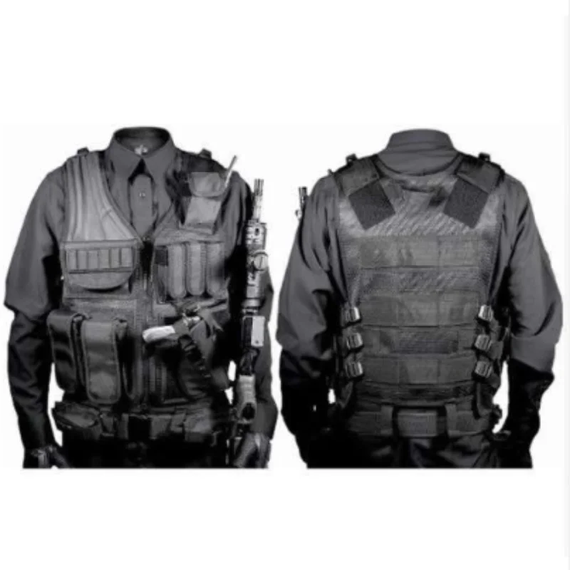 Men Military Tactical Vest Paintball Camouflage Molle Hunting Assault Shooting Plate Carrier With Holster / 20pcs | Спорт и
