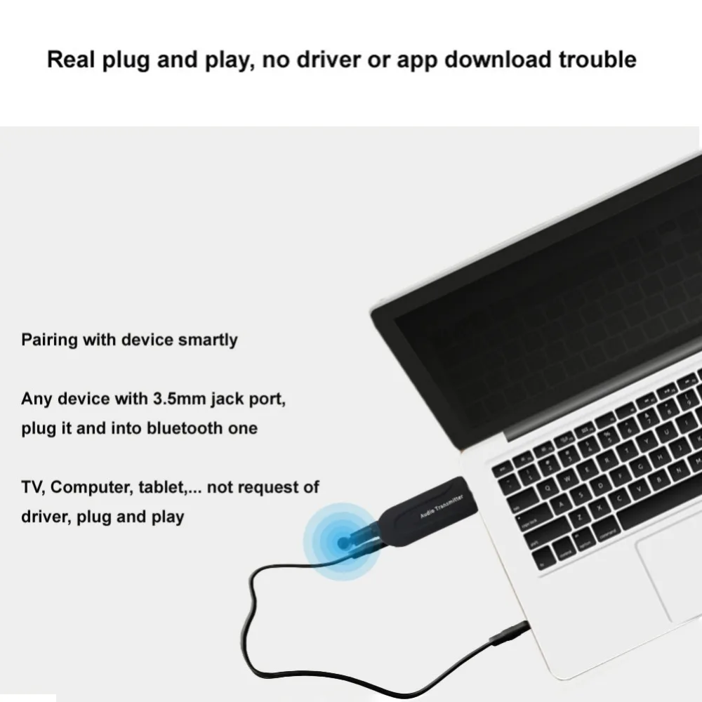 Беспроводной Bluetooth-передатчик USB A2DP стерео Bluetooth аудио-передатчик 3 5 мм передатчик